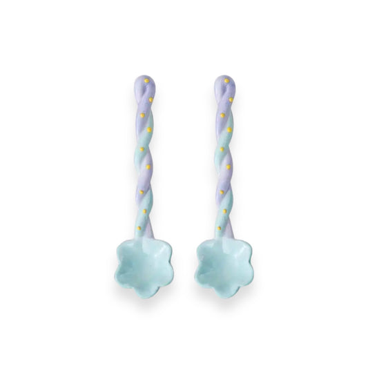 Flower Spoon Set 2 Blue