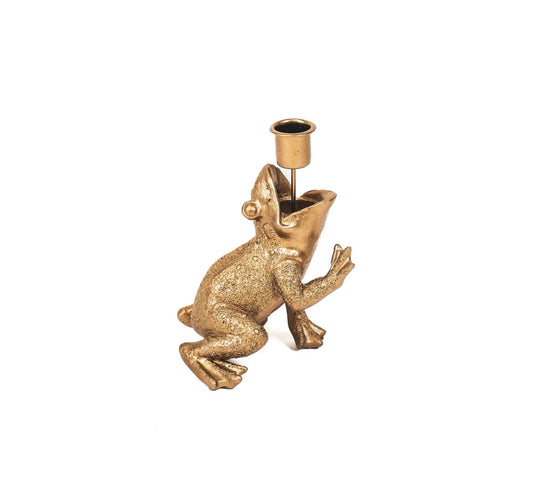 Frog Candleholder Gold