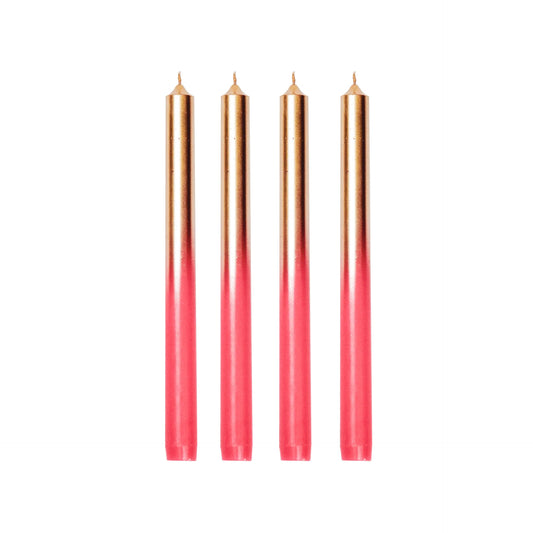 Candle Set 4 Goud-Pink