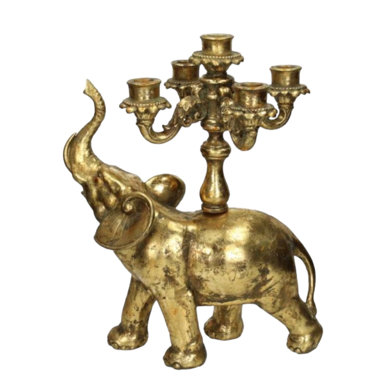 Golden Elephant Candleholder