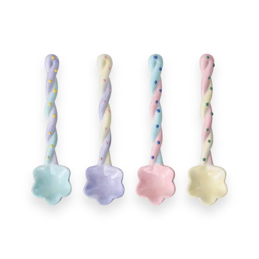 Flower Spoon Set 4 multicolor