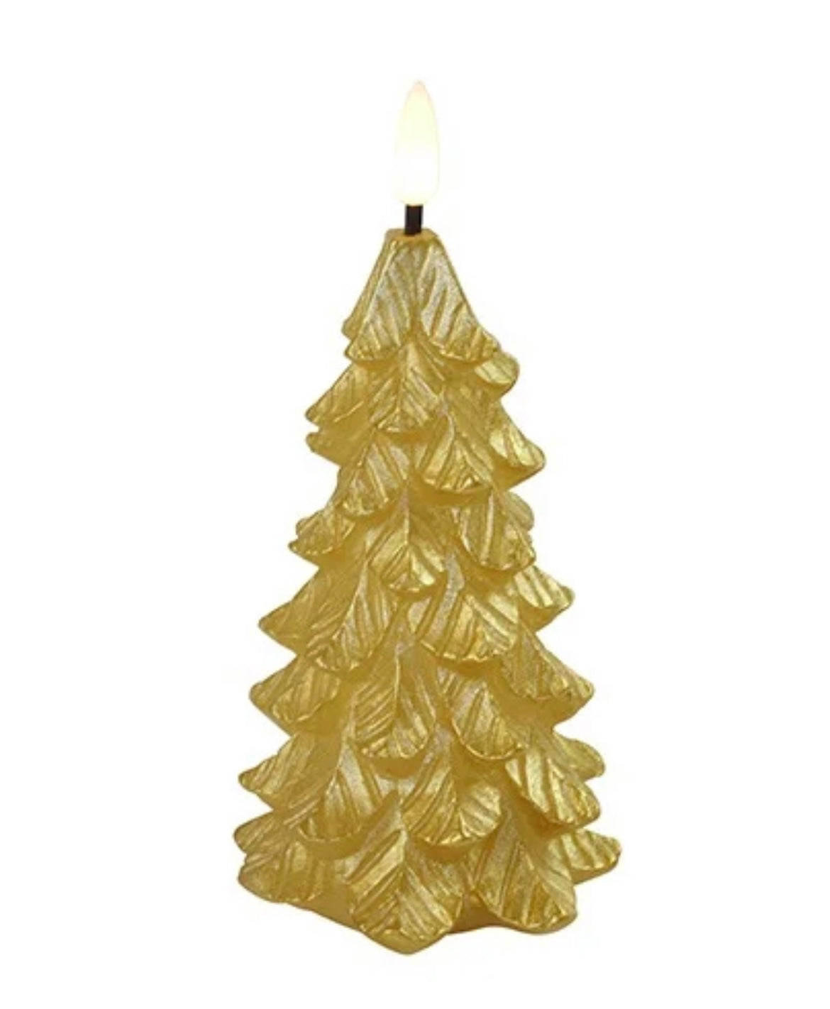 Kerstboom kaars LED M goud