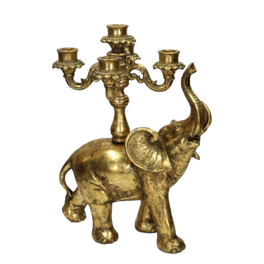 Golden Elephant Candleholder