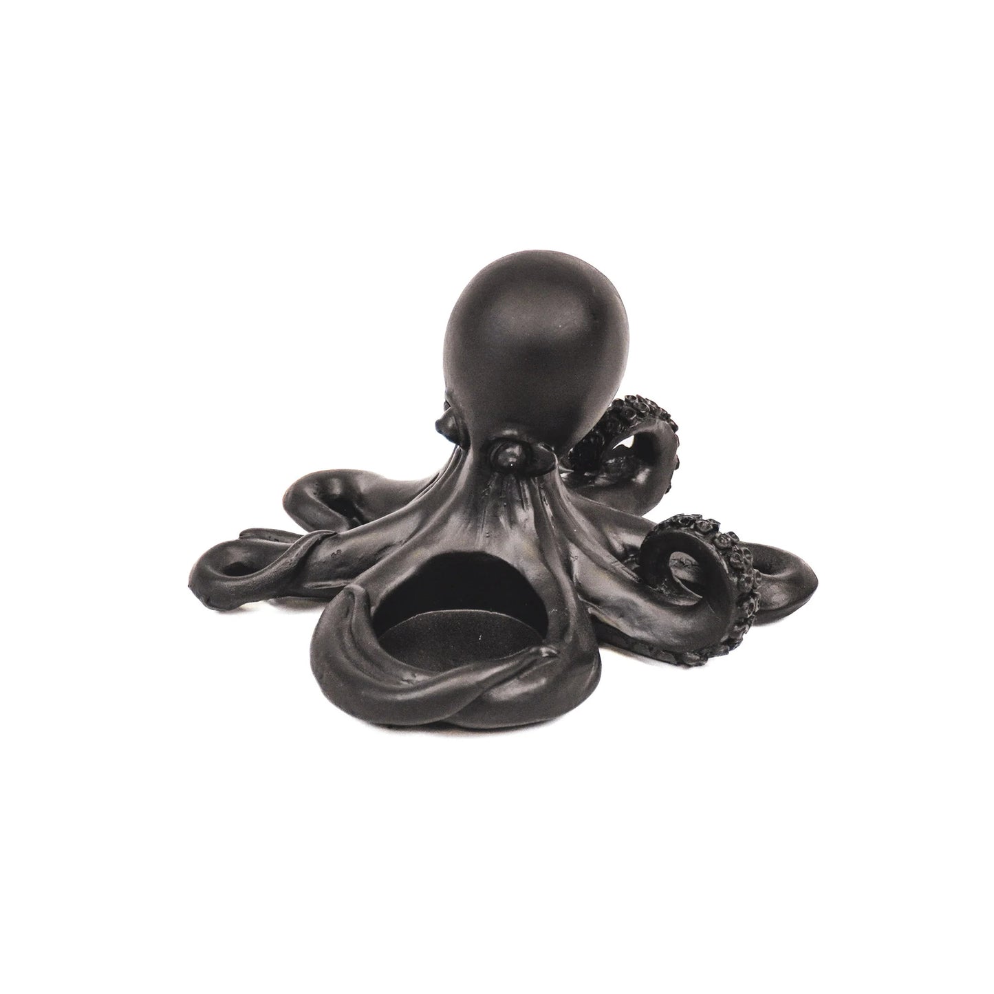Octopus Black Waxinelichthouder