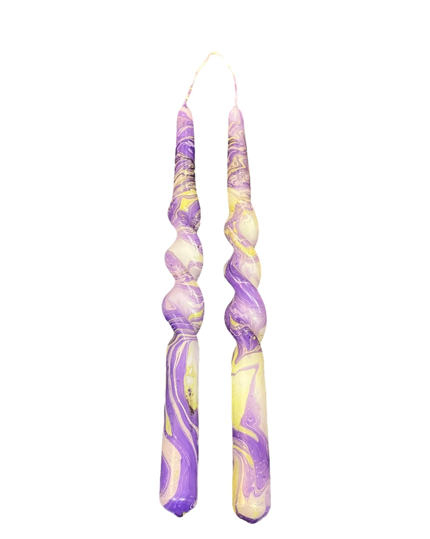 Marble Swirl Candle Purple Wave