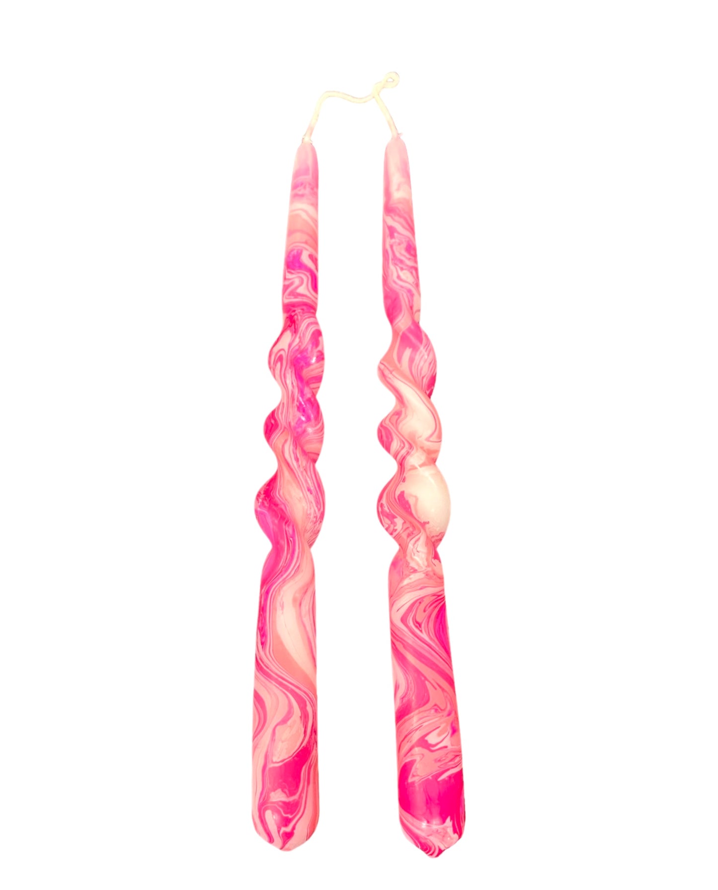 Marble Swirl Candle Neon Pink