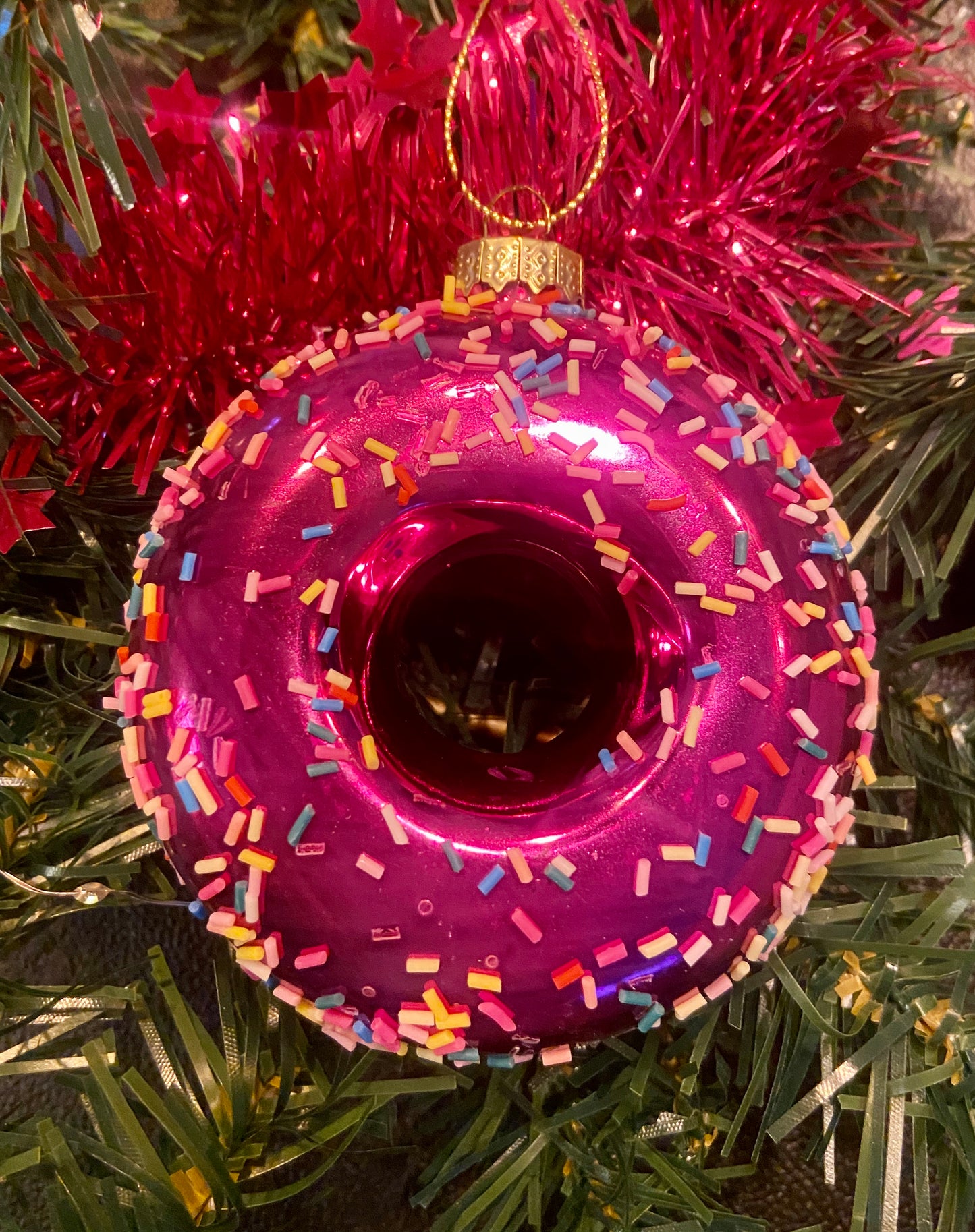 Metallic Purple Donut Kerstbal